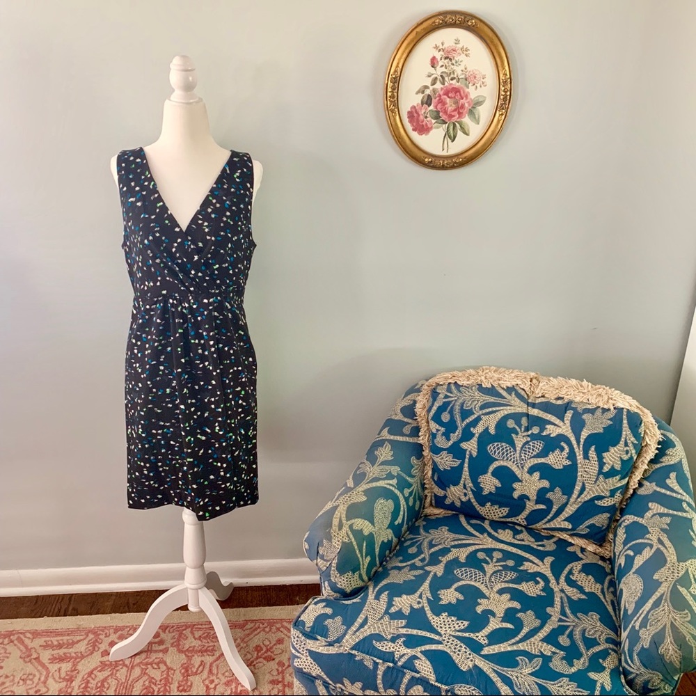 J.Crew Wrapfront Painted Dots Dress